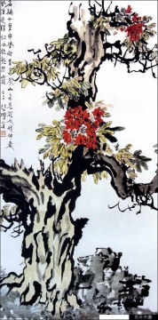 Xu Beihong Ju Peon Painting - Xu Beihong tree old China ink
